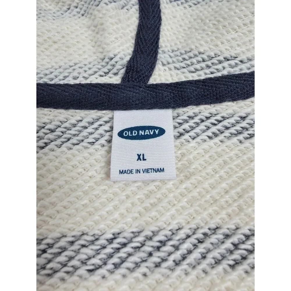 Old Navy Baja Hoodie XL Striped Waffle Knit Beach Pullover Coastal Boho - Picture 4 of 8